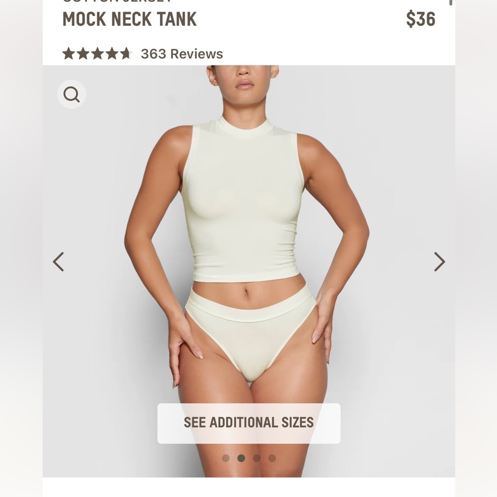 SKIMS Cotton Jersey Mock Neck Tank